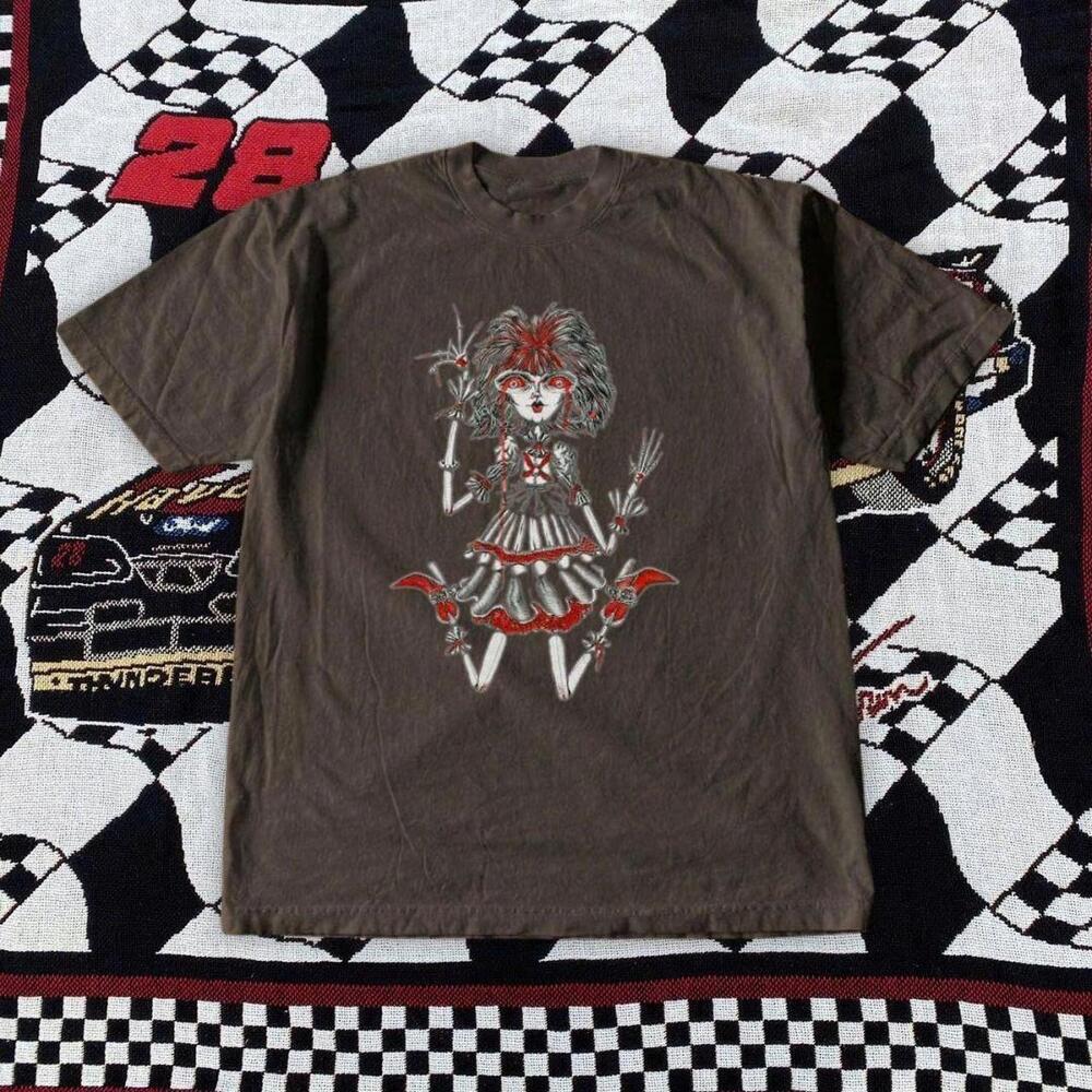 Brown & Red  Grunge Skater Tee